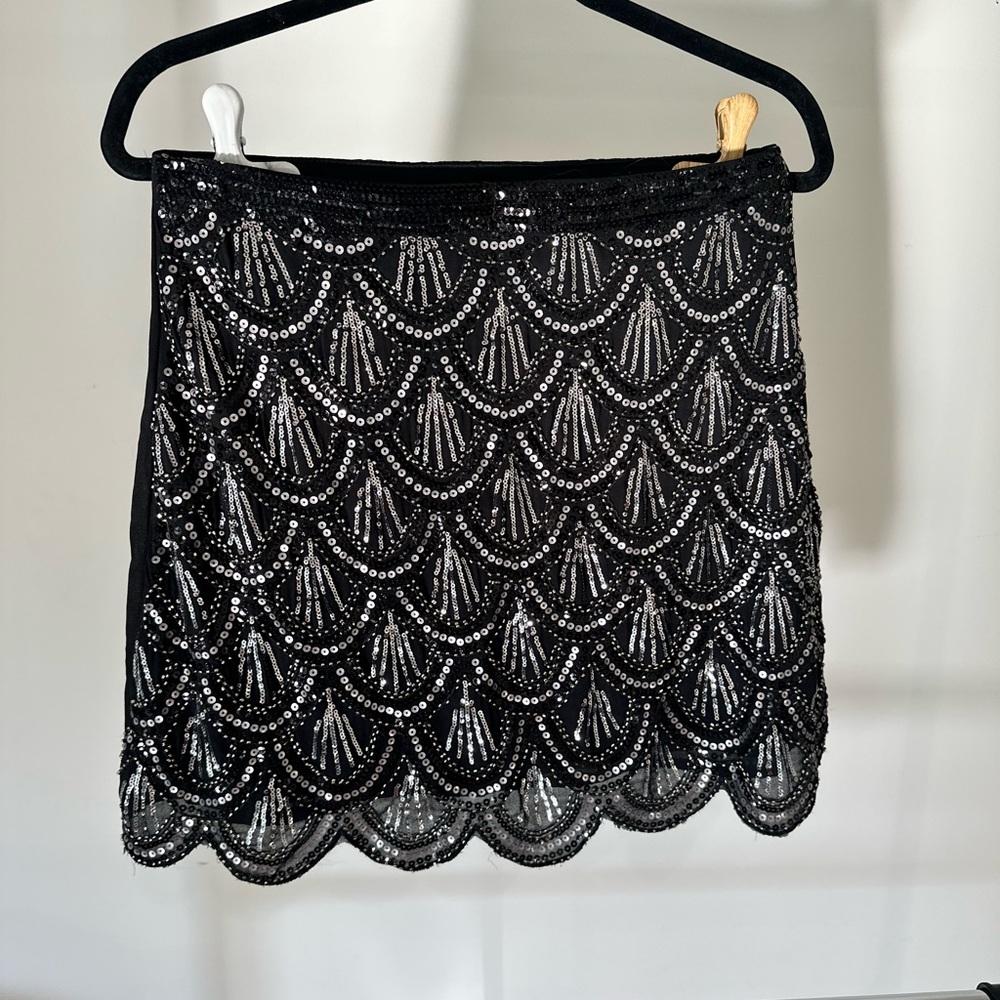 Francesca’s Blue Rain Sequin Mini Skirt - Size M - NWT